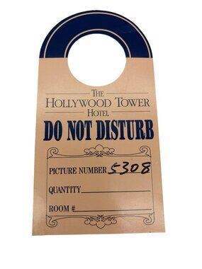 Vintage Disney Tower of Terror Hollywood Tower Hotel Do Not Disturb Photo Hanger